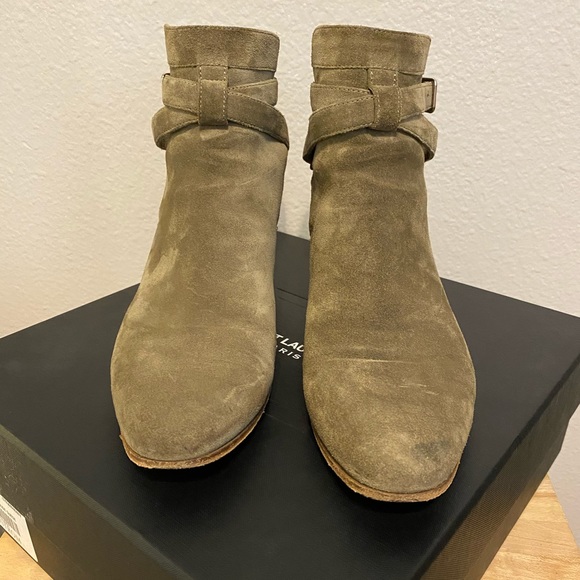 Saint Laurent Jodhpur Bootie in Kaki Beige Suede - Picture 2 of 7